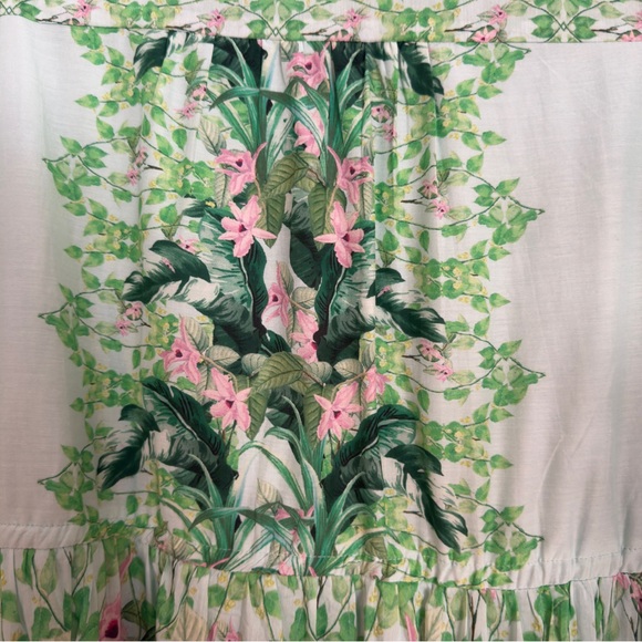 Anthropologie Floral Maxi Shirt Dress | Size M | Tropical Garden Print - Picture 7 of 8